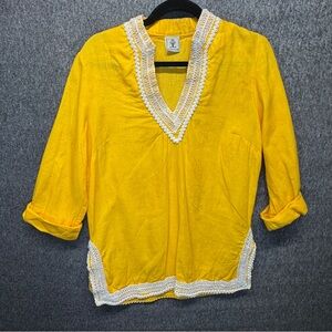 Virginia Taylor Yellow Tunic‎ Swim Coverup 100% Linen Made
In USA